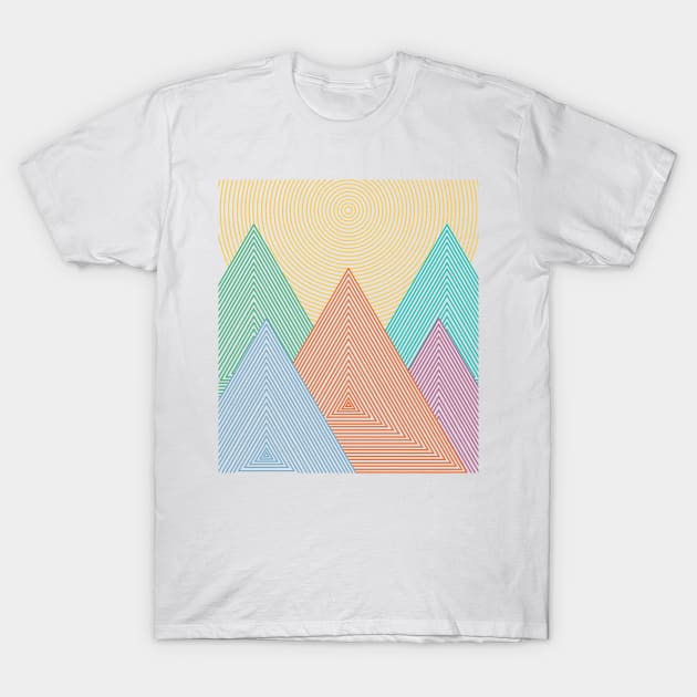 Geometry Mountain T-Shirt by clingcling